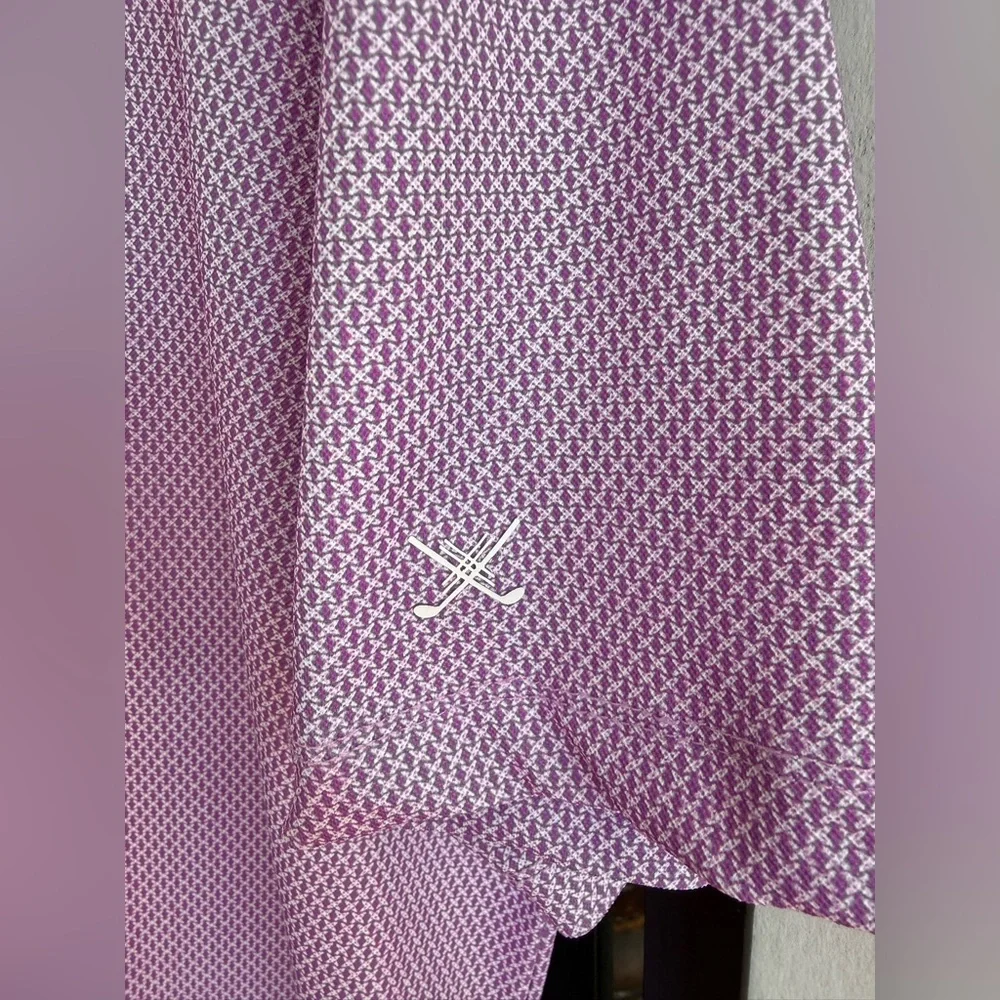 Kenneth Cole Golf Polo ~ Size XL ~ Purple Geometric Pattern ~ Performance - Picture 3 of 7